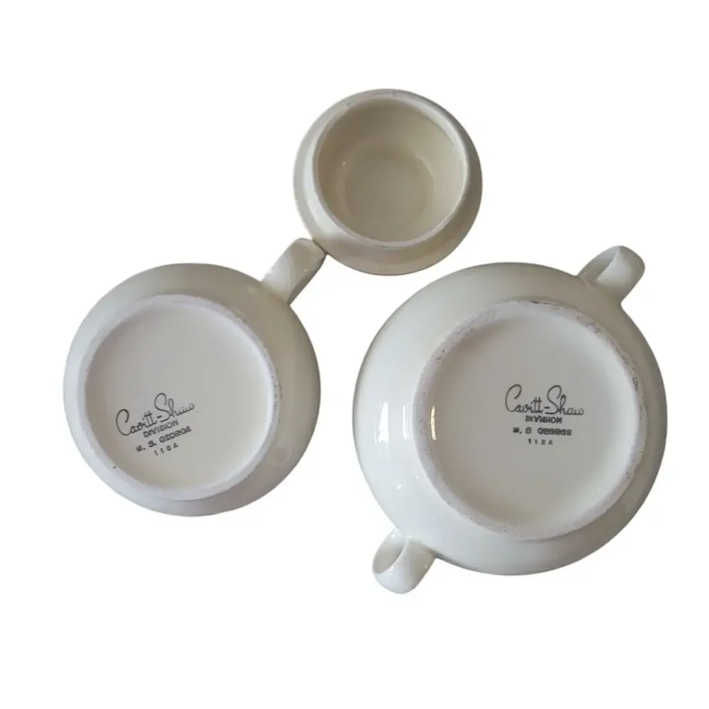 Vintage 30s Country Gentleman by Cavitt Shaw WS‎ George Sugar Bowl and Creamer